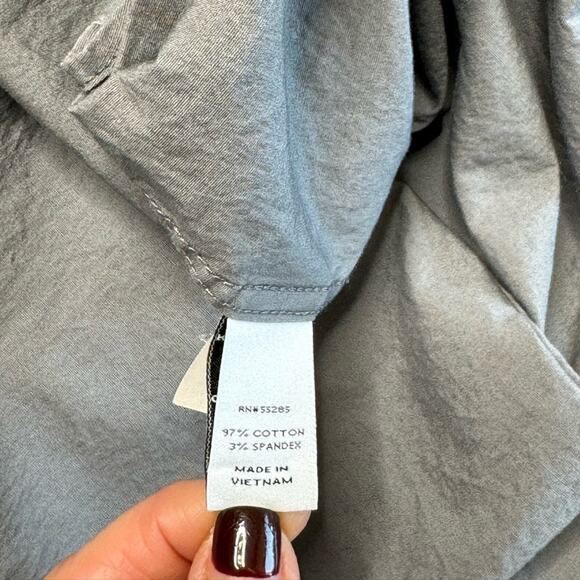 EXPRESS Gray Fitted Stretch Long Sleeve Button Front Dress Shirt Men’s - Picture 4 of 7